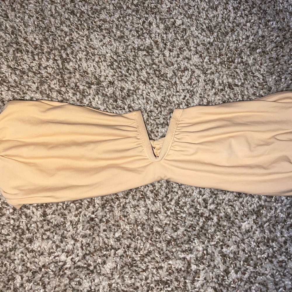 Beige bandeau bikini Top
